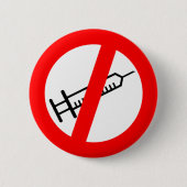 Badge Rond 5 Cm Badge/Bouton Anti Vax (Devant)