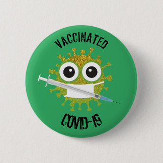 Badge Rond 5 Cm Badge Rond Vacciné COVID-19 6 Cm