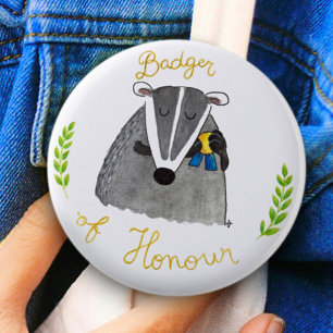 Badge Rond 5 Cm BADGER D'HONNEUR bouton par Nicole Janes