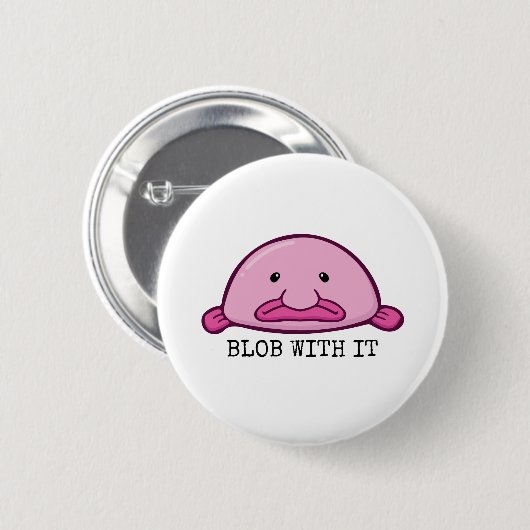 Badge Rond 5 Cm Badigeonner avec / Blobfish (Devant & derrière)