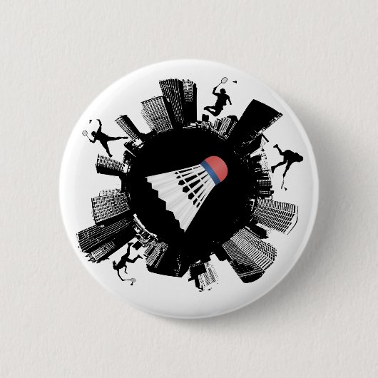 Badge Rond 5 Cm Badminton (Devant)