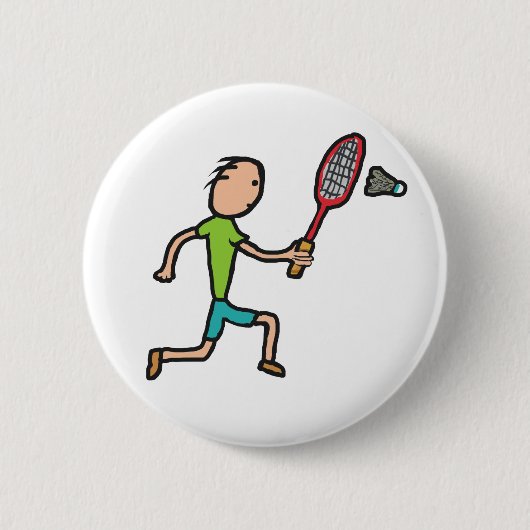 Badge Rond 5 Cm Badminton (Devant)