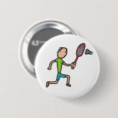Badge Rond 5 Cm Badminton (Devant & derrière)