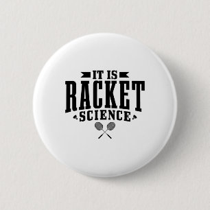 Badge Rond 5 Cm Badminton C'Est La Science Des Raquettes Hommes Fe