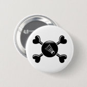 Badge Rond 5 Cm Badminton d'os croisés (Devant & derrière)