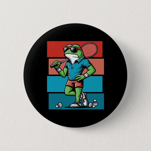 Badge Rond 5 Cm Badminton Frog Shuttle Poona (Devant)
