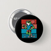 Badge Rond 5 Cm Badminton Frog Shuttle Poona (Devant & derrière)