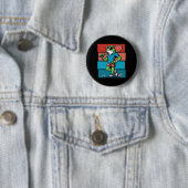 Badge Rond 5 Cm Badminton Frog Shuttle Poona (En situation)
