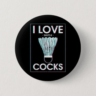 Badge Rond 5 Cm Badminton j'aime S Badminton Joueur de badminton