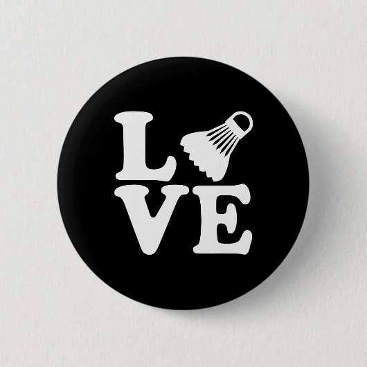 Badge Rond 5 Cm Badminton Love (Devant)