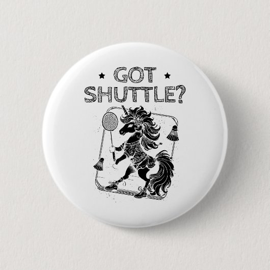 Badge Rond 5 Cm Badminton Mode On Shuttle Racket  (Devant)