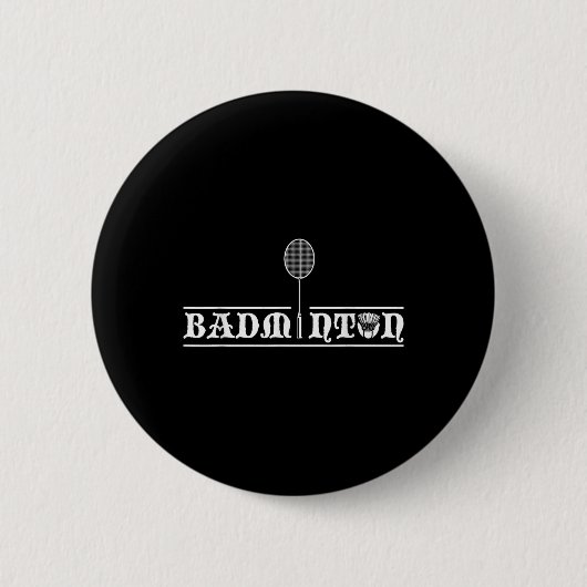 Badge Rond 5 Cm Badminton Player Real Men Team Shuttle Coach Badmi (Devant)