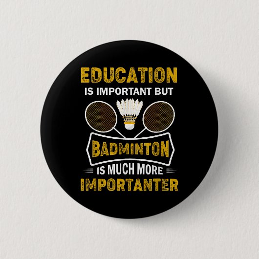 Badge Rond 5 Cm Badminton Player Shuttle Badminton Lover (Devant)