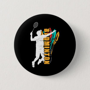 Badge Rond 5 Cm Badminton Player Shuttle Racket Badminton