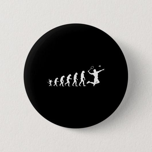Badge Rond 5 Cm Badminton Pour L'Évolution Humaine (Devant)