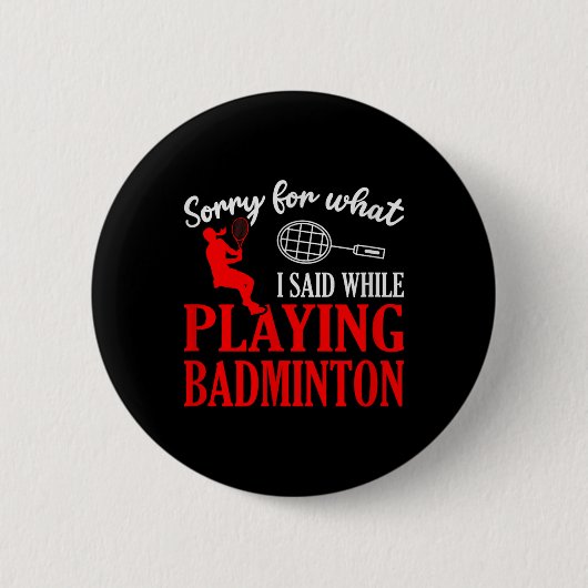 Badge Rond 5 Cm Badminton Shuttle Racket Badminton Player 1 (Devant)