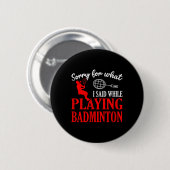 Badge Rond 5 Cm Badminton Shuttle Racket Badminton Player 1 (Devant & derrière)