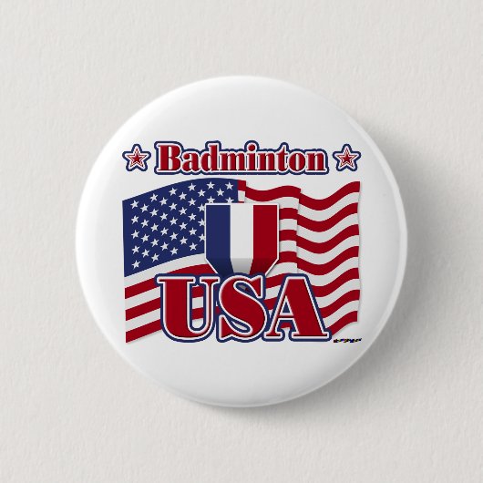 Badge Rond 5 Cm Badminton USA (Devant)