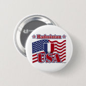 Badge Rond 5 Cm Badminton USA (Devant & derrière)