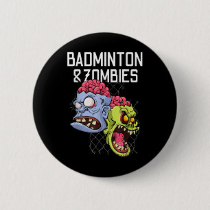 Badge Rond 5 Cm Badminton Zombies Funny Sports Game Racket Shutett