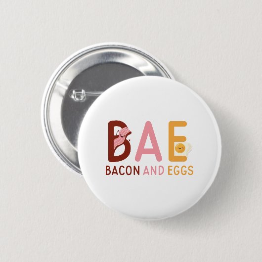 Badge Rond 5 Cm BAE Bacon Et Oeufs (Devant & derrière)