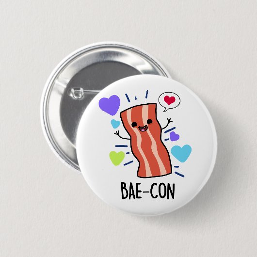 Badge Rond 5 Cm Bae-con Funny Bacon Pun (Devant & derrière)
