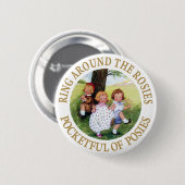 Badge Rond 5 Cm Bague autour des Roses, Pocketful de Posies (Devant & derrière)