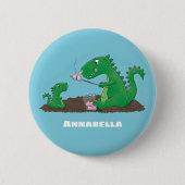 Badge Rond 5 Cm Baguettes mignonnes grillant des marshmallows dess (Devant)