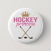 Badge Rond 5 Cm Baguettes roses princes de hockey (Devant)