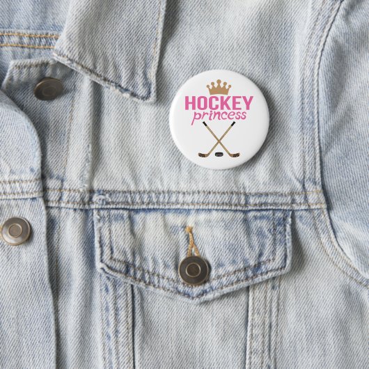 Badge Rond 5 Cm Baguettes roses princes de hockey (En situation)