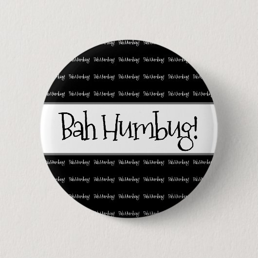 Badge Rond 5 Cm Bah humbug noir noël (Devant)