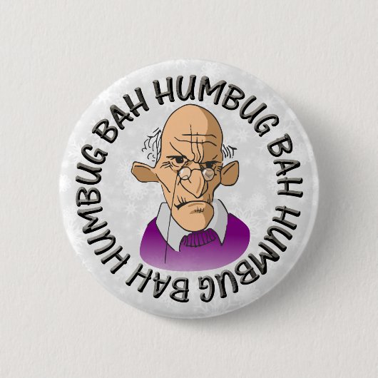 Badge Rond 5 Cm Bah Humbug Old Man (Devant)