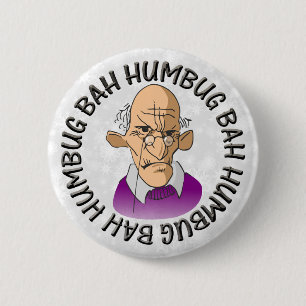 Badge Rond 5 Cm Bah Humbug Old Man