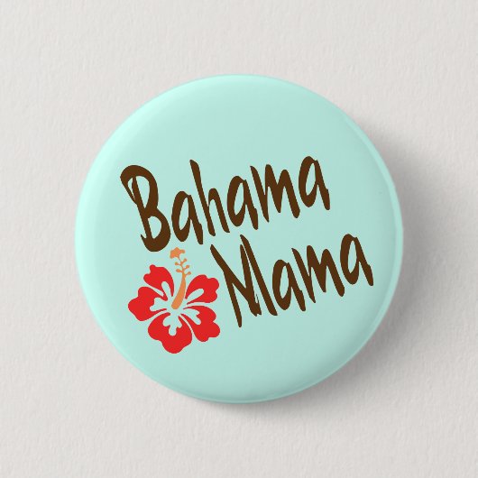 Badge Rond 5 Cm Bahama Mama design avec fleur Hibisucus (Devant)