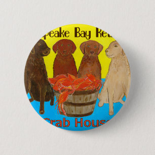 Badge Rond 5 Cm Baie de chesapeake Retriver Crabhouse