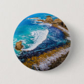 Badge Rond 5 Cm Baie De Roaring À Nugget Point (Devant)