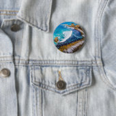 Badge Rond 5 Cm Baie De Roaring À Nugget Point (En situation)