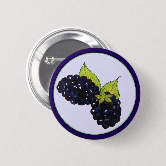 Badge Rond 5 Cm Baies-mûres d'été Blackberry Berry Berries (Devant & derrière)