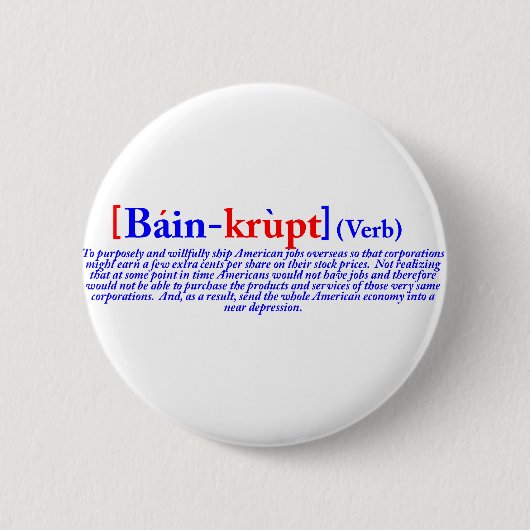 Badge Rond 5 Cm Bain-krupt (verbe) (Devant)