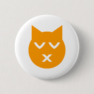 Badge Rond 5 Cm Baiser avec les yeux fermés Chat Emoji