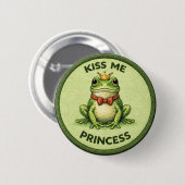 Badge Rond 5 Cm Baiser de grenouille (Devant & derrière)