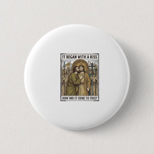 Badge Rond 5 Cm Baiser de trahison biblique vintage