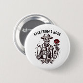 Badge Rond 5 Cm Baiser d'une rose (Devant & derrière)