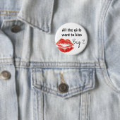 Badge Rond 5 Cm Baiser grand E (En situation)