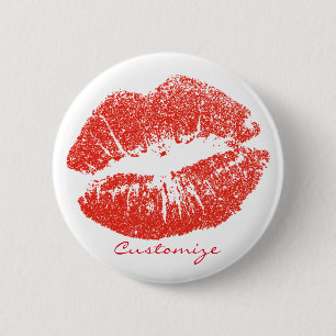 Badge Rond 5 Cm Baiser Lèvres rouges Thunder_Cove