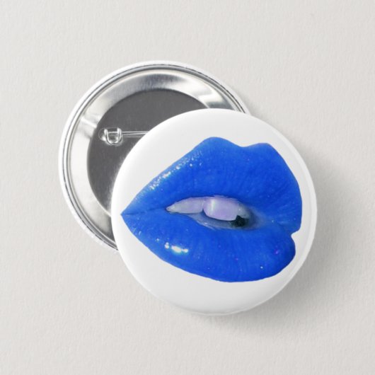 Badge Rond 5 Cm Baiser toxique bleu (Devant & derrière)