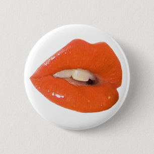 Badge Rond 5 Cm Baiser toxique orange