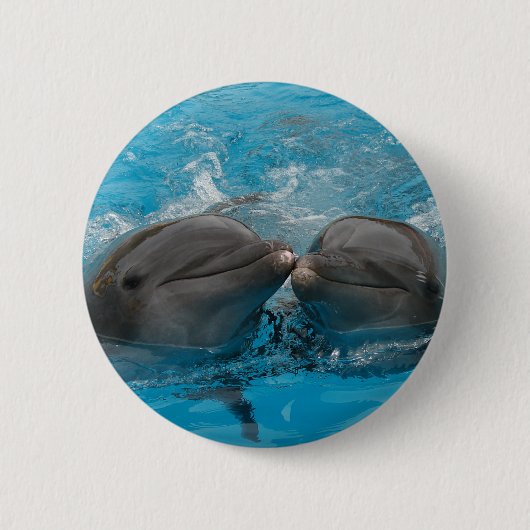 Badge Rond 5 Cm Baisers des dauphins (Devant)