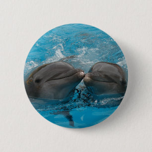 Badge Rond 5 Cm Baisers des dauphins