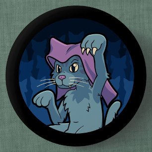 Badge Rond 5 Cm Bakeneko- Chat Yokai Japonais